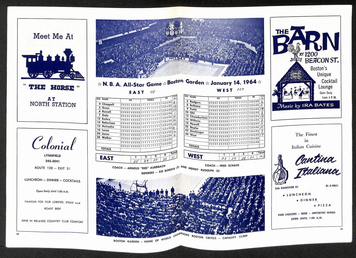 1964 NBA All-Star Game Program at Boston Garden 208708