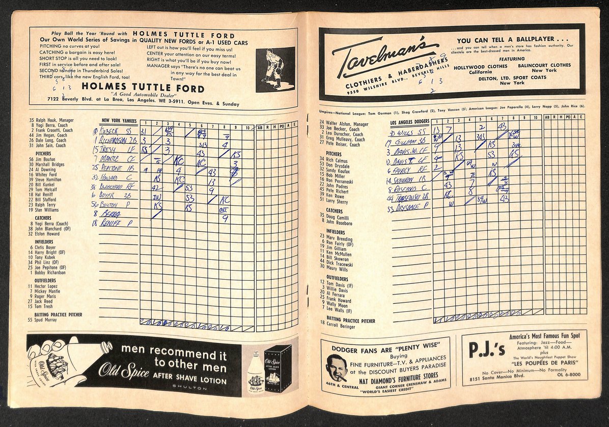 1963 World Series Game 3 Program Los Angeles Dodgers vs. New York Yankees 208710