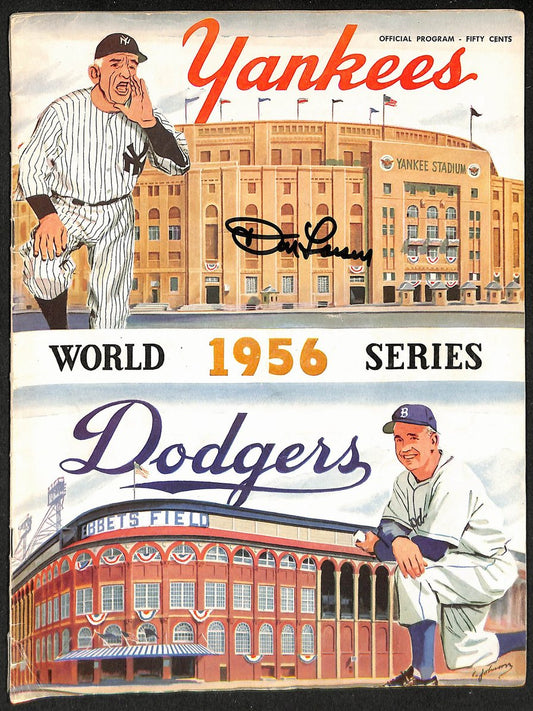 Don Drysdale HOF Signed/Auto 1956 World Series Program Yankees vs. Dodgers