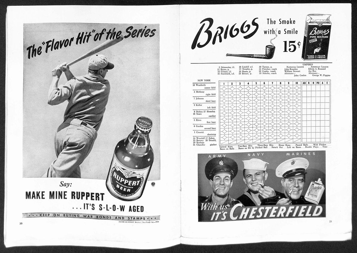 1943 World Series Program New York Yankees vs. St. Louis Cardinals VERY CLEAN