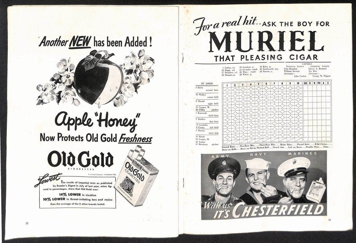 1943 World Series Program New York Yankees vs. St. Louis Cardinals VERY CLEAN
