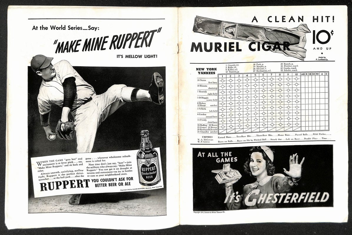 1941 World Series Program New York Yankees vs. Brooklyn Dodgers UNSCORED 208739