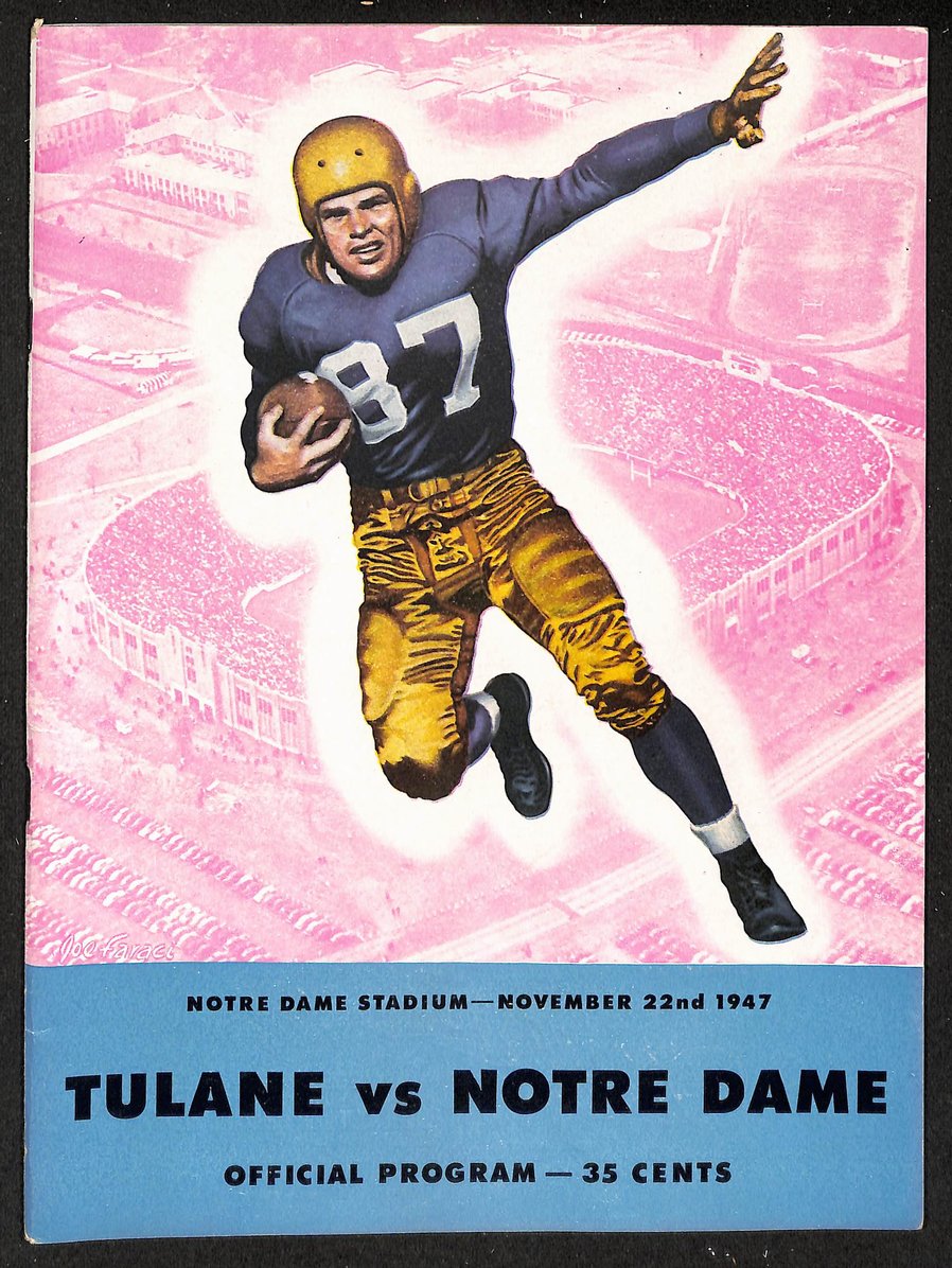 11/22/1947 NCAA Football Game Program Tulane vs. Notre Dame 208725