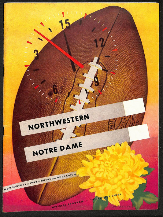 11/13/1948 NCAA Football Game Program Northwestern vs. Notre Dame 208726