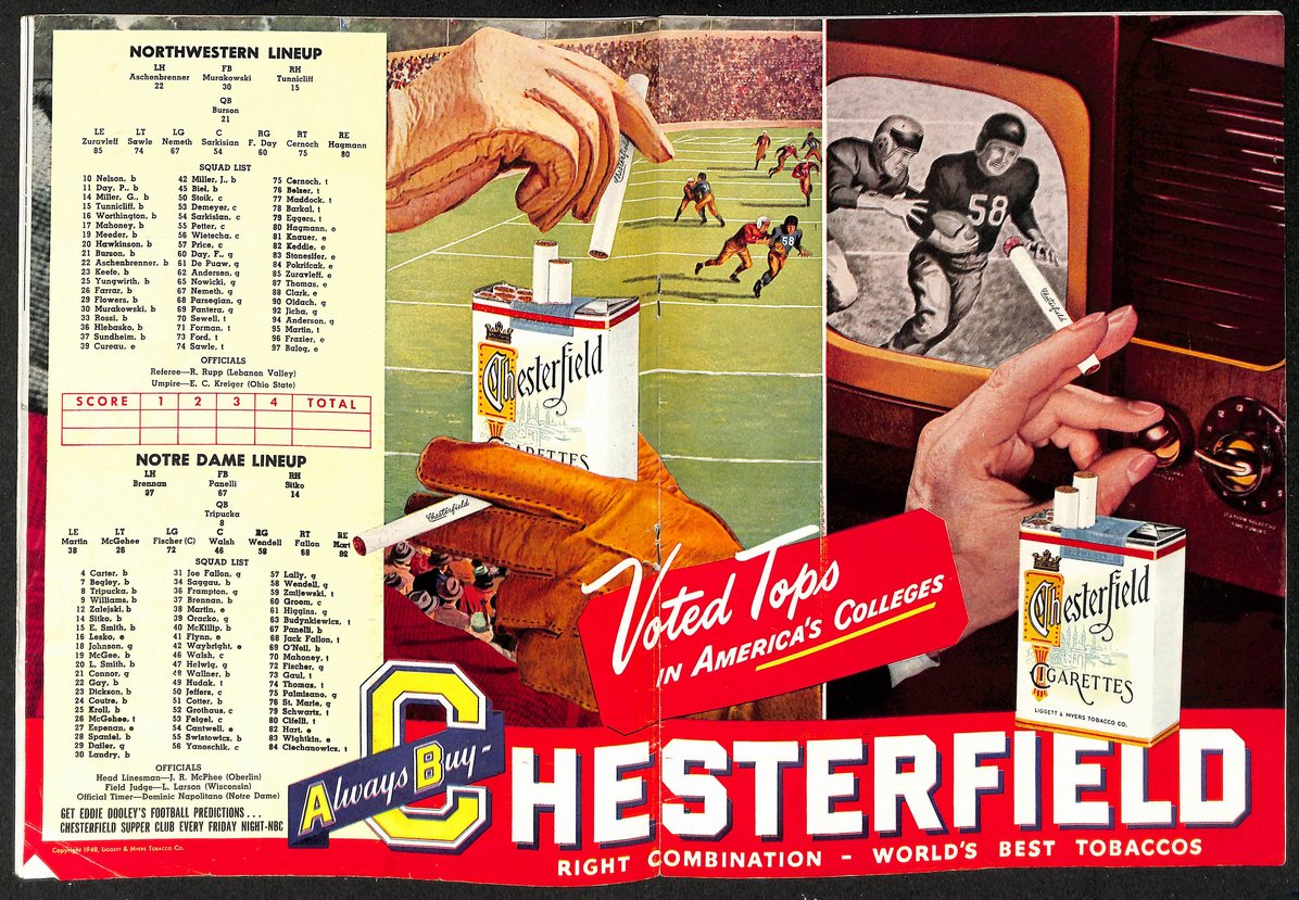 11/13/1948 NCAA Football Game Program Northwestern vs. Notre Dame 208726