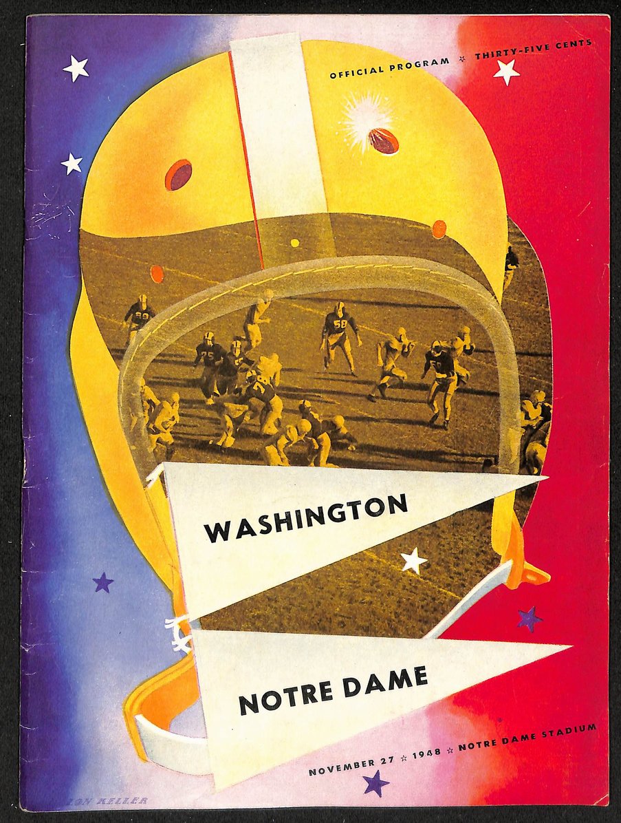 11/27/1948 NCAA Football Game Program Washington vs. Notre Dame 208727