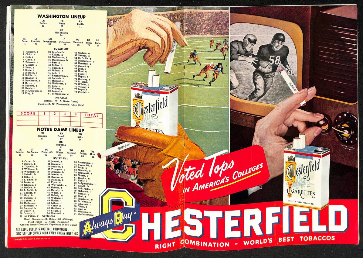 11/27/1948 NCAA Football Game Program Washington vs. Notre Dame 208727
