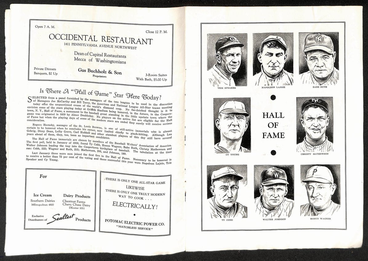 July 7, 1937 Baseball MLB All-Star Game Program 208734