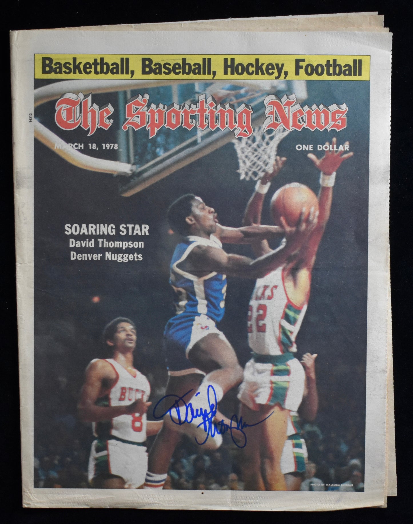 David Thompson HOF Signed/Auto March 18, 1978 The Sporting News JSA 205250