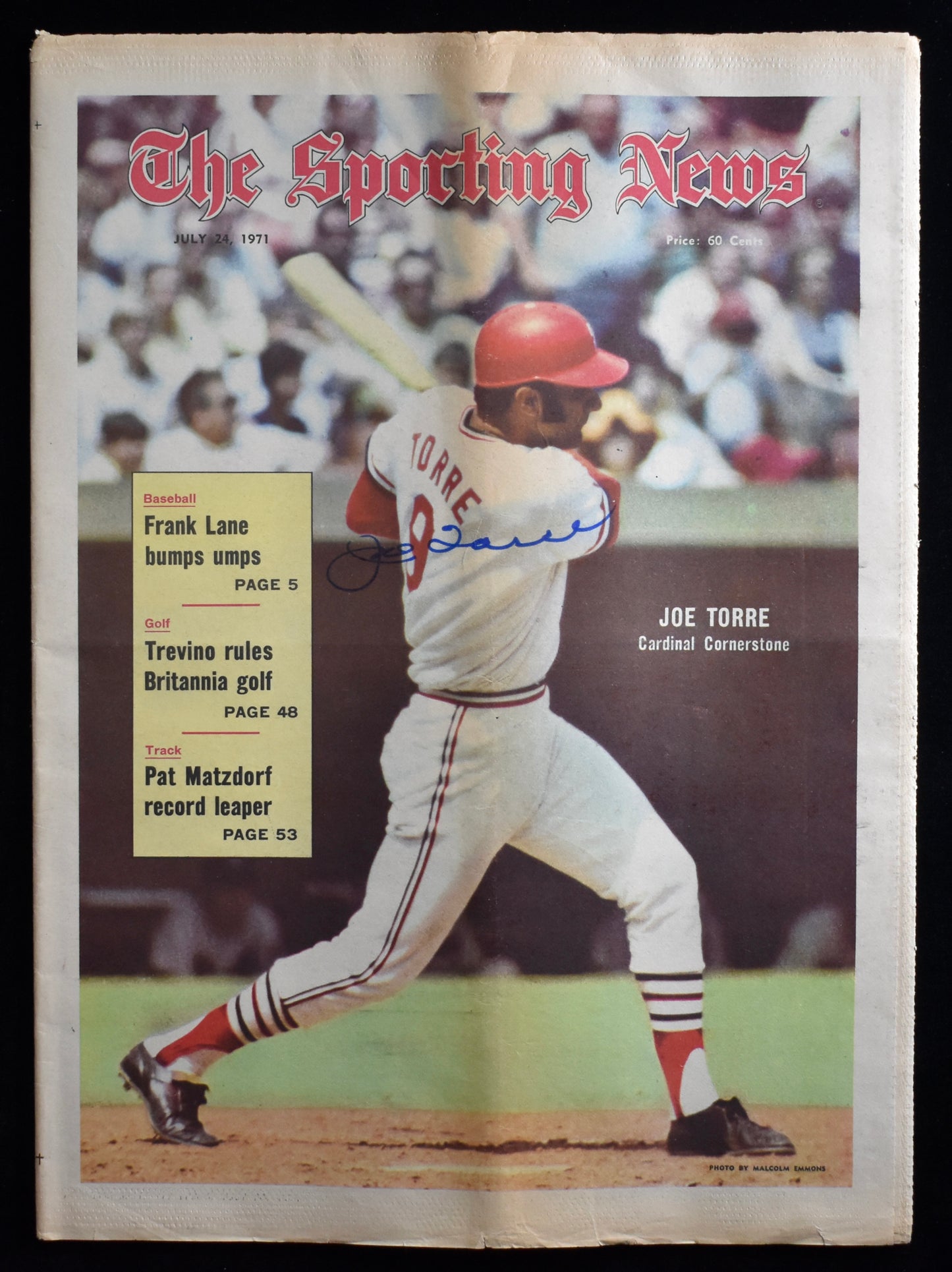 Joe Torre HOF Signed/Autographed July 24, 1971 The Sporting News JSA 205256