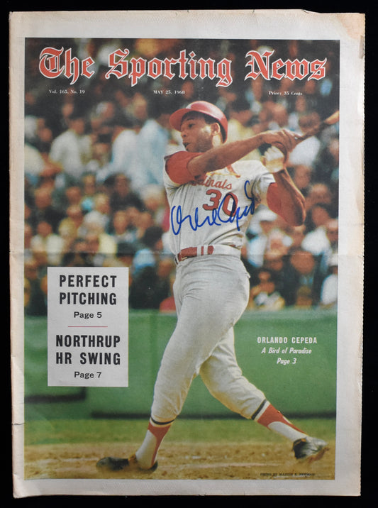 Orlando Cepeda HOF Signed/Autographed May 25, 1968 The Sporting News JSA 205259