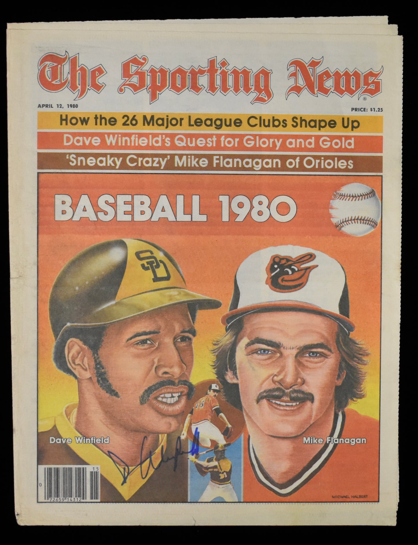 Dave Winfield HOF Signed 1980 The Sporting News Padres JSA 208578