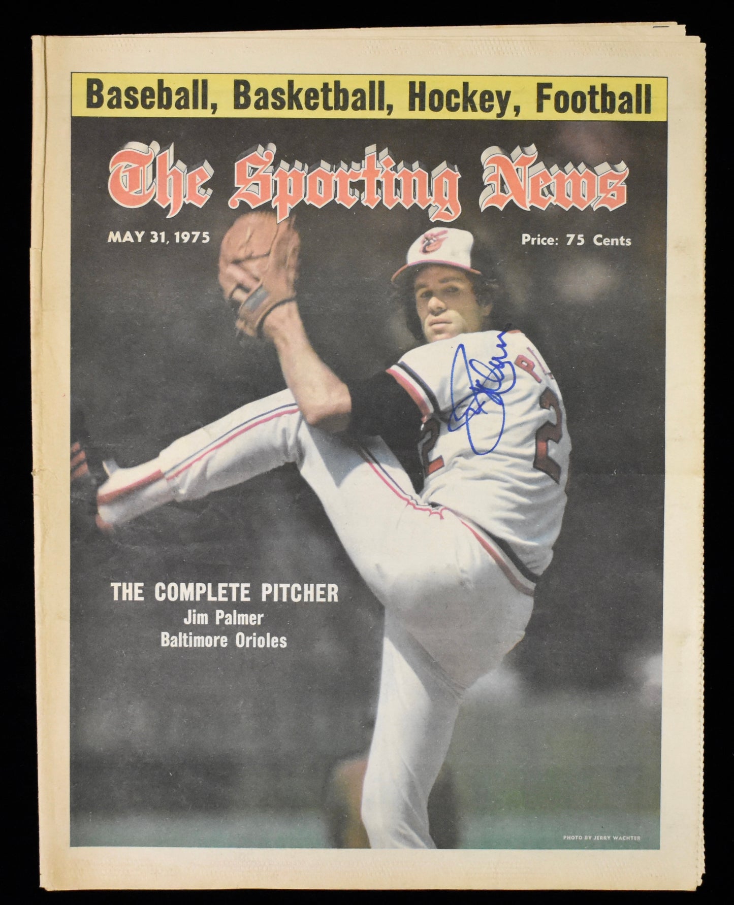 Jim Palmer HOF Signed 1975 The Sporting News Orioles JSA 208579