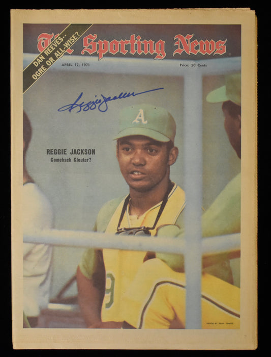 Reggie Jackson HOF Signed 1971 The Sporting News Athletics JSA 208581