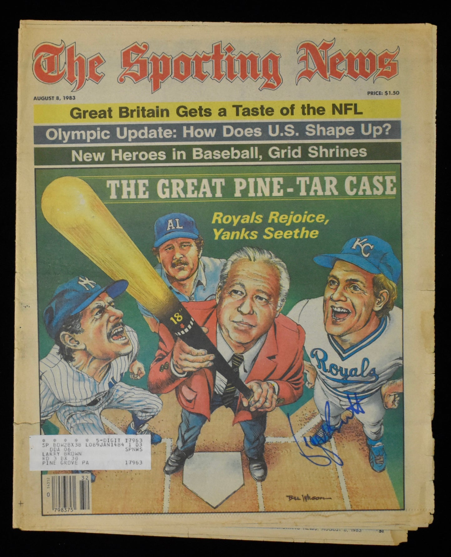 George Brett HOF Signed 1983 The Sporting News Royals JSA 208583