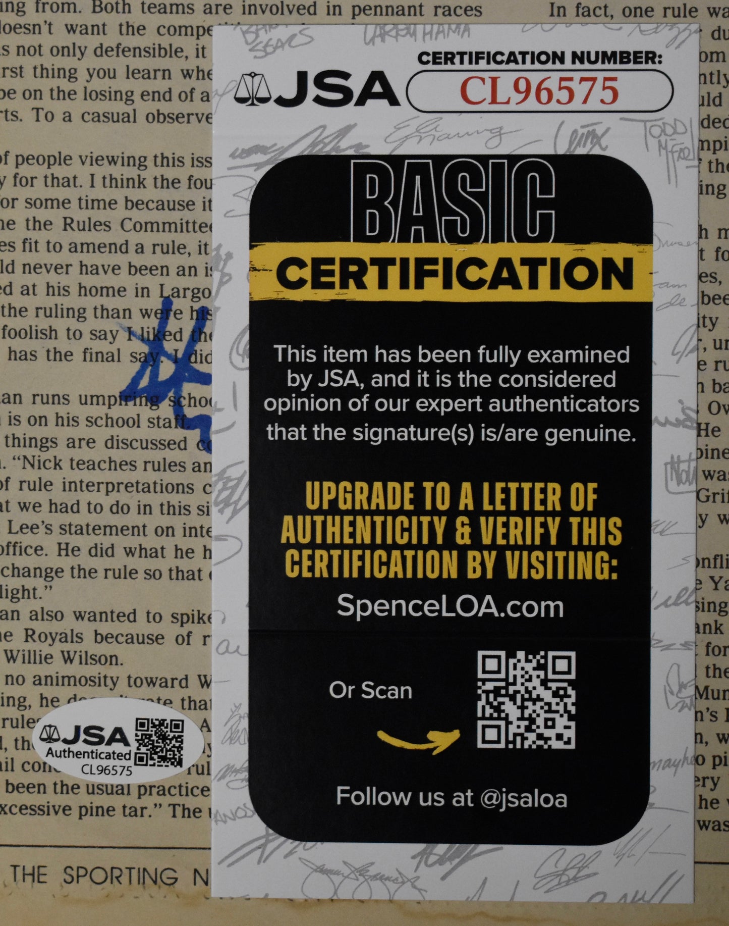George Brett HOF Signed 1983 The Sporting News Royals JSA 208583