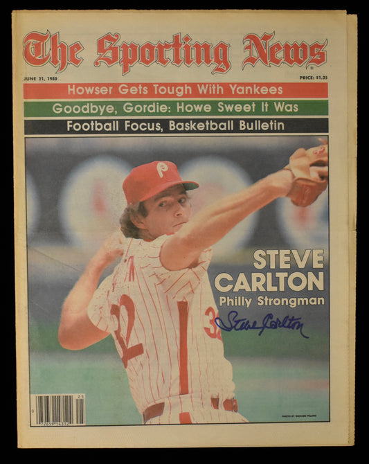 Steve Carlton HOF Signed 1980 The Sporting News Phillies JSA 208588