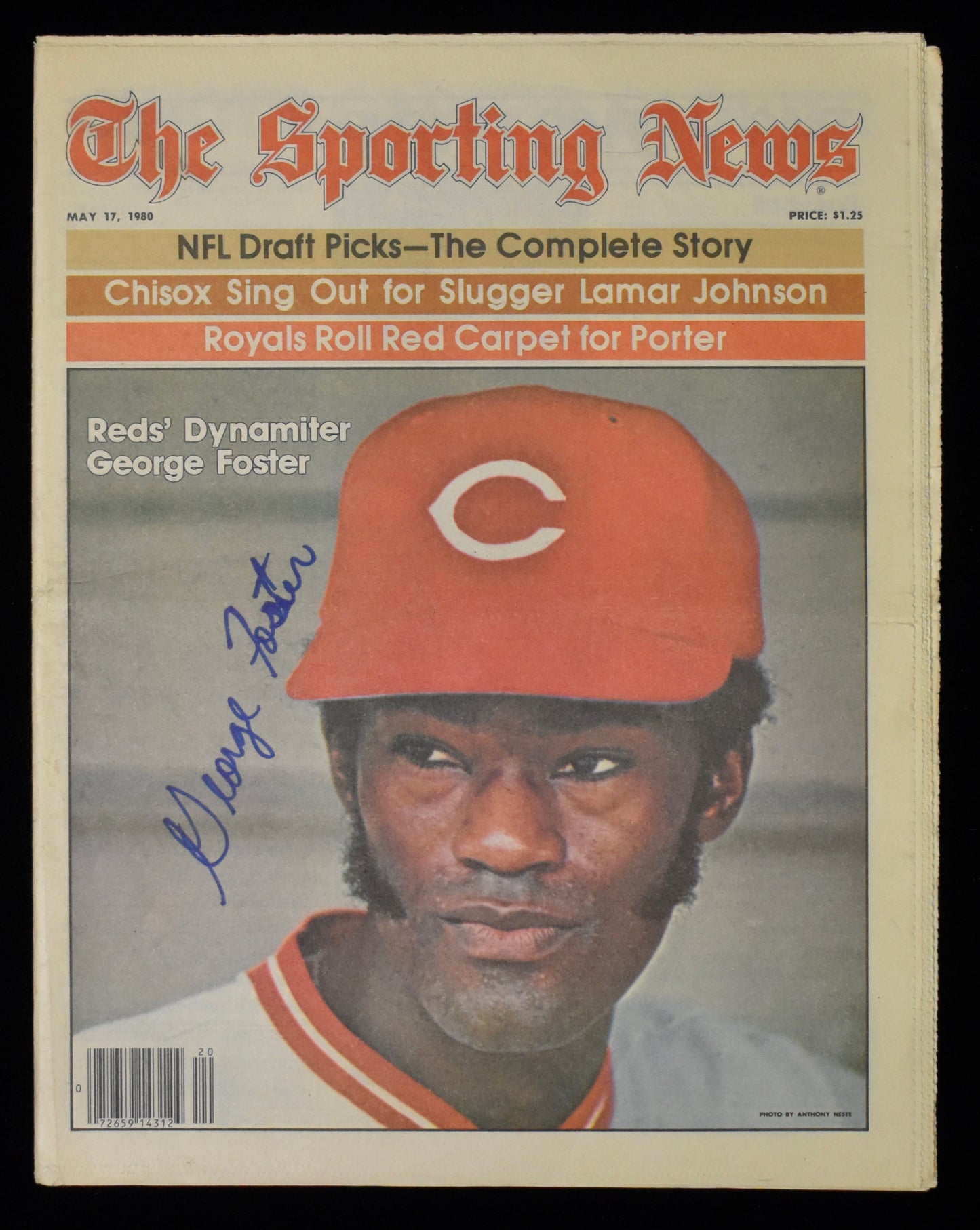 George Foster Signed 1980 The Sporting News Reds JSA 208592