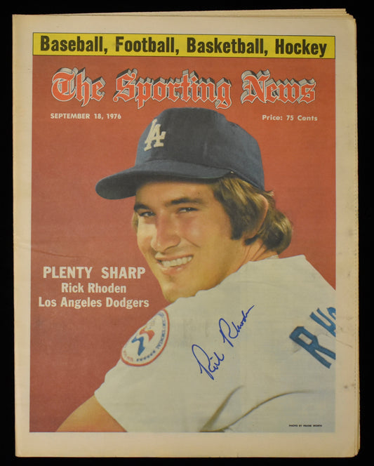 Rick Rhoden Signed 1976 The Sporting News Dodgers JSA 208593