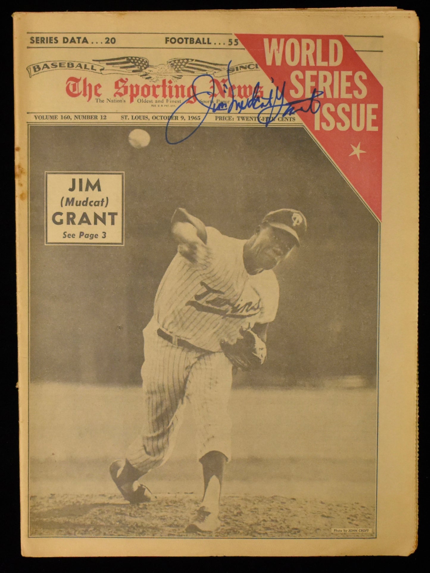 Jim Grant Signed 1965 The Sporting News Twins JSA 208595