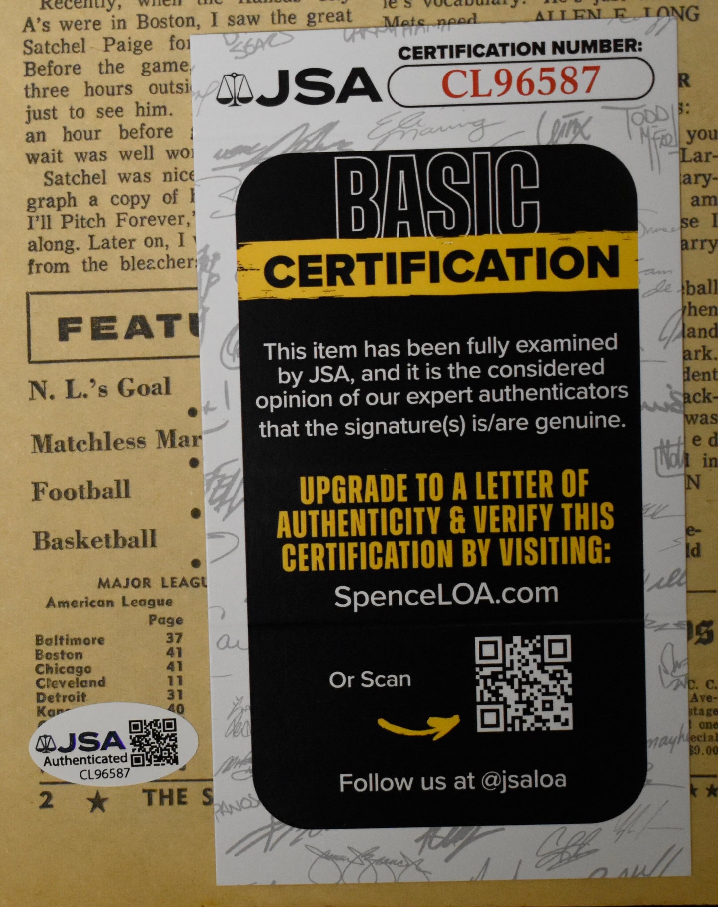 Jim Grant Signed 1965 The Sporting News Twins JSA 208595