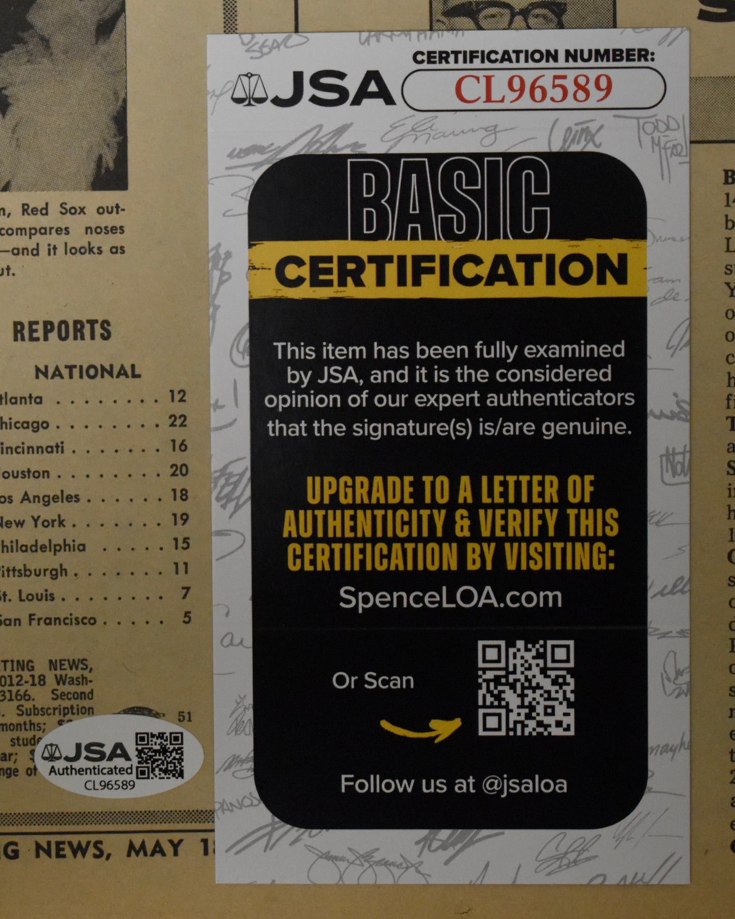 Mickey Lolich Signed 1968 The Sporting News Tigers JSA 208597