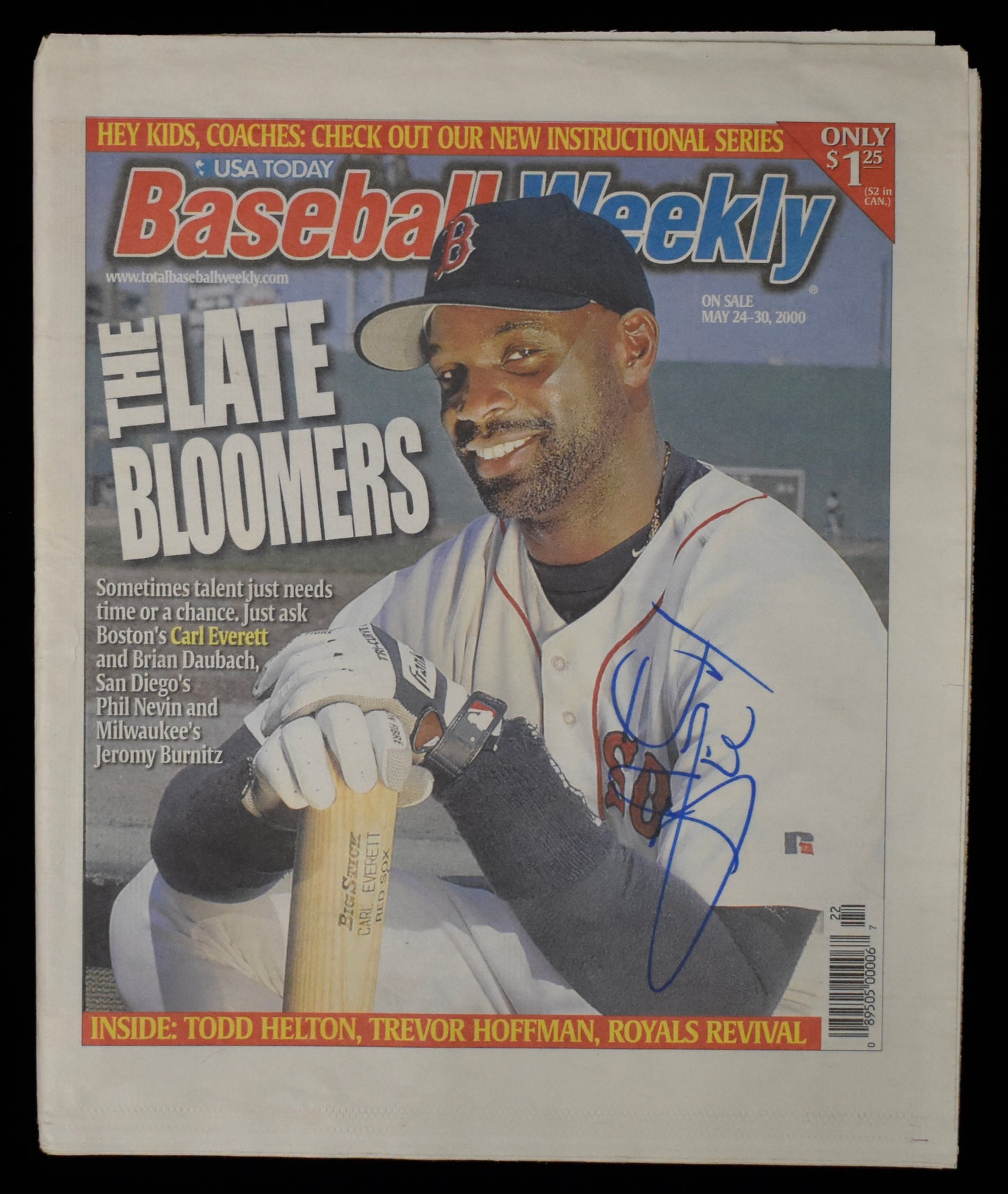 Carl Everett Signed 2000 The Sporting News Red Sox JSA 208601