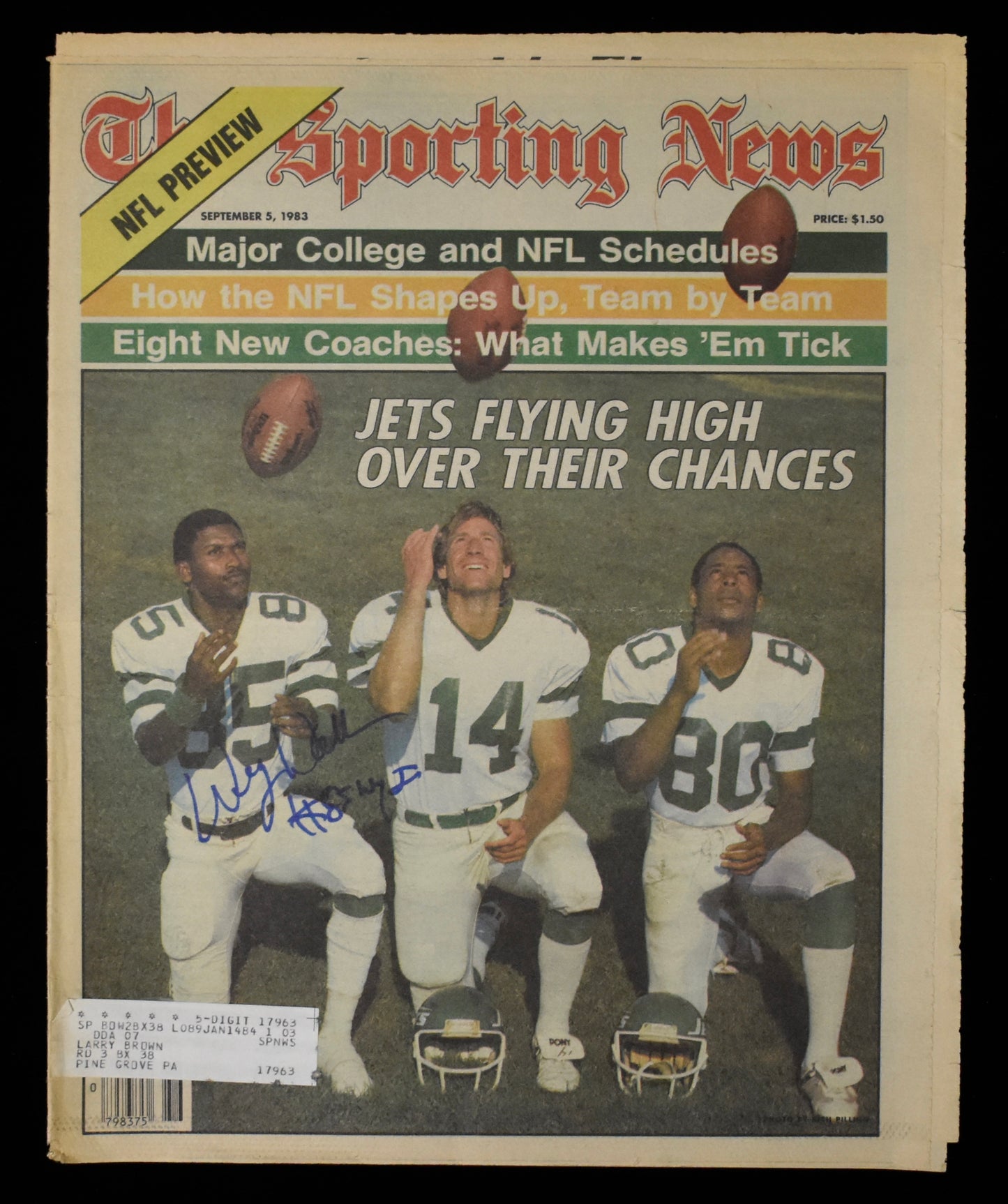 Wesley Walker Signed 1983 The Sporting News Jets JSA 208602
