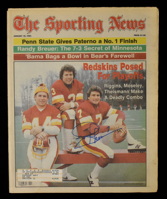 Joe Theismann Signed 1983 The Sporting News Redskins JSA 208603