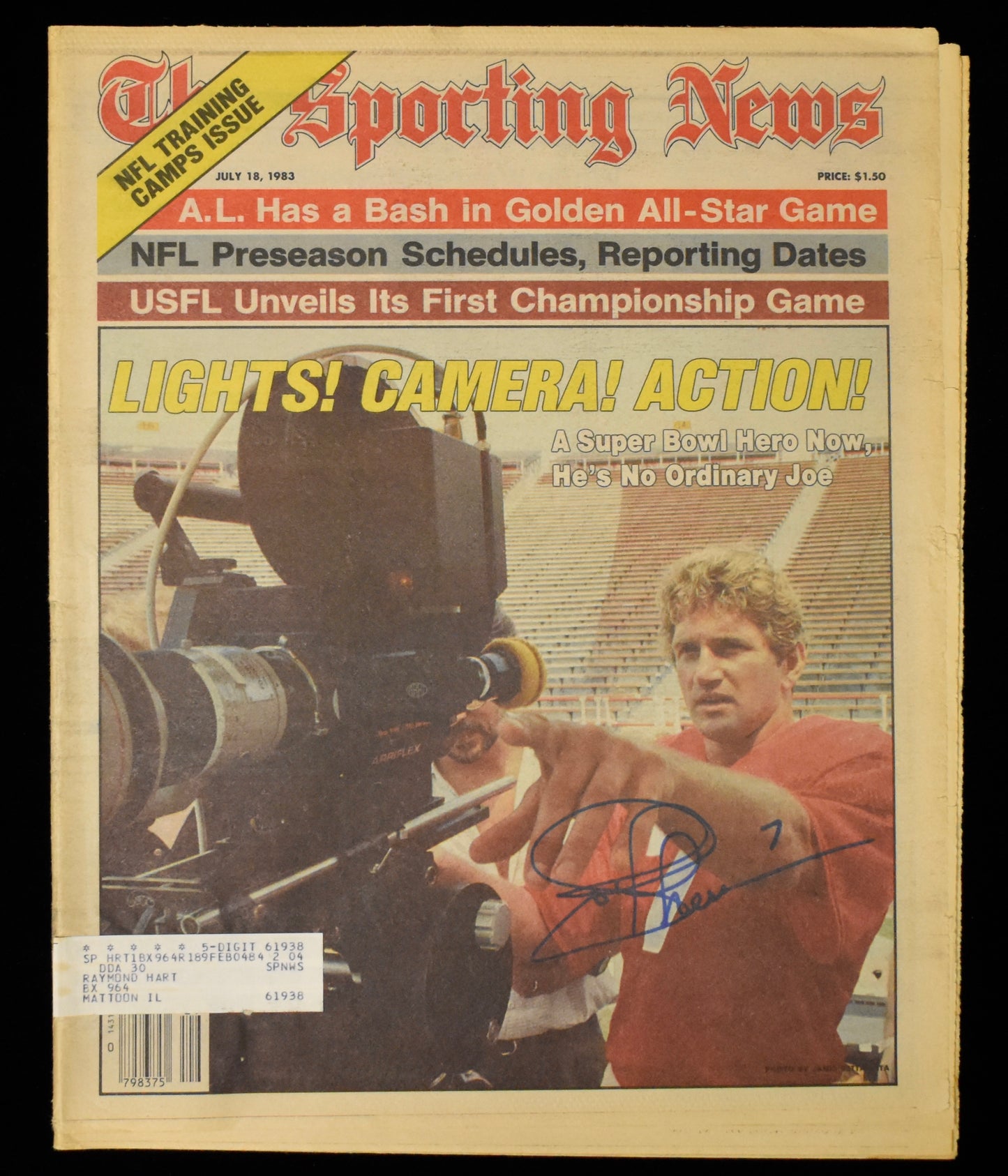 Joe Theismann Signed 1983 The Sporting News Redskins JSA 208604