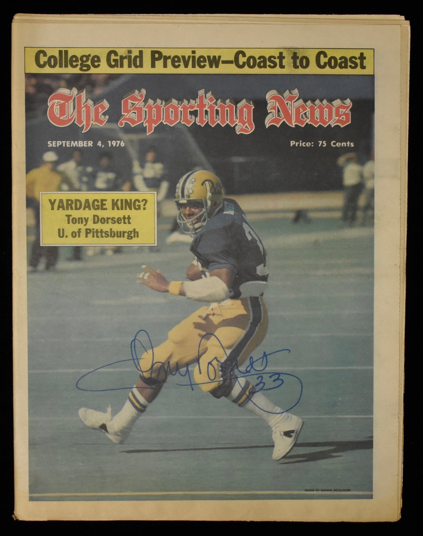 Tony Dorsett HOF Signed 1976 The Sporting News Pitt JSA 208607