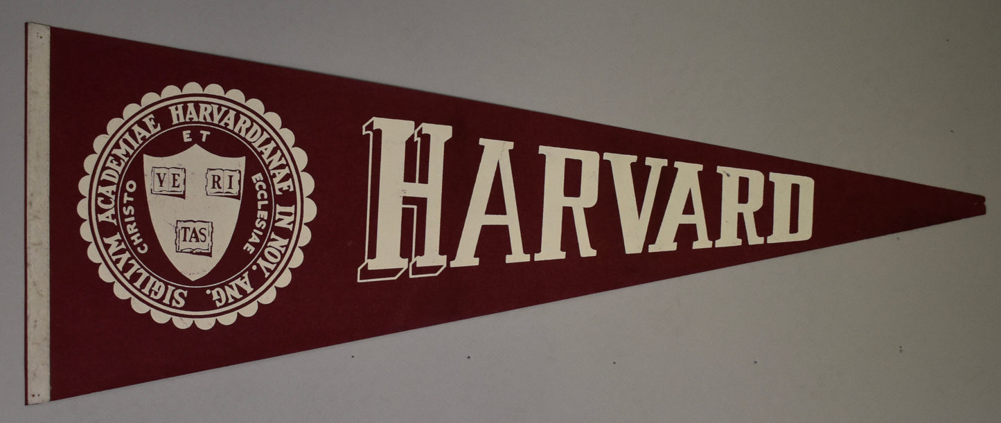 Vintage 1960's Harvard University 12x29 Felt Pennant 208629