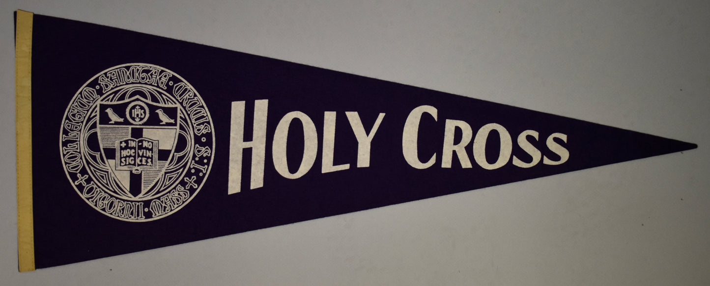 Vintage 1960's Holy Cross 12x30 Felt Pennant 208641