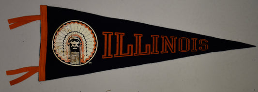 Vintage 1960's University of Illinois 8x24 Felt Pennant 208642