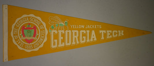 Vintage 1960's-70's Georgia Tech Yellow Jackets 12x30 Felt Pennant 208643