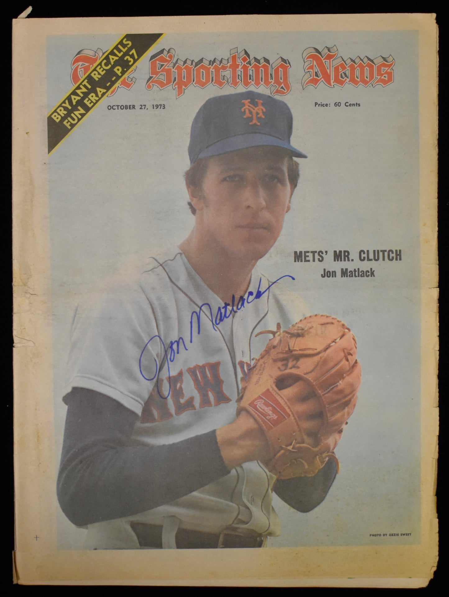 Jon Matlack Signed 1973 The Sporting News Mets JSA BA208548
