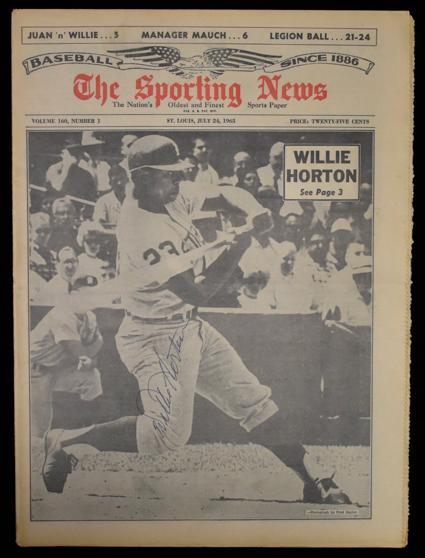 Willie Horton Signed 1965 The Sporting News Tigers JSA BA208549