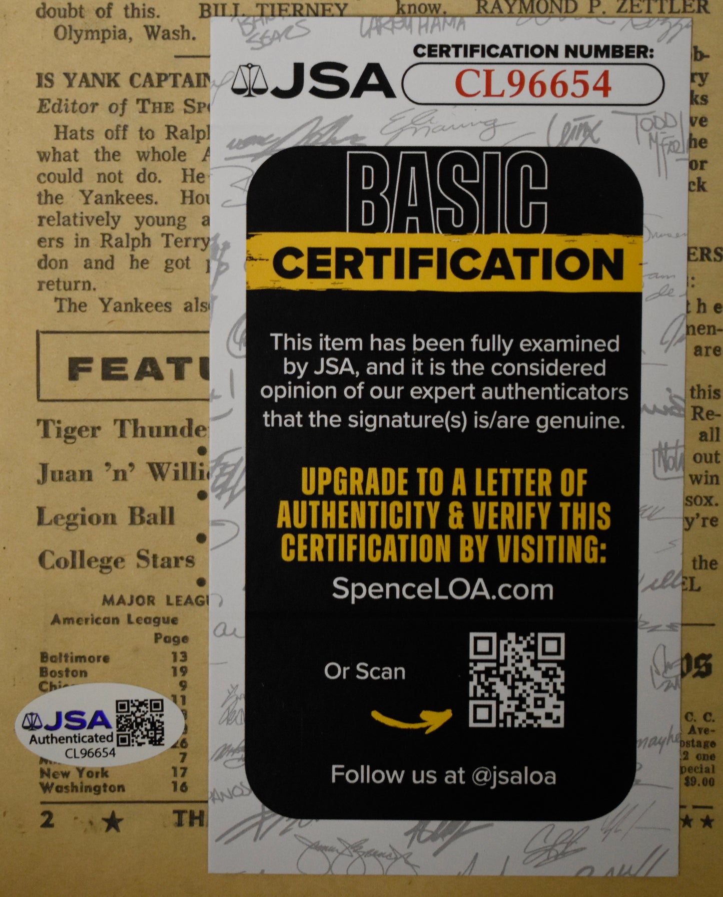 Willie Horton Signed 1965 The Sporting News Tigers JSA BA208549
