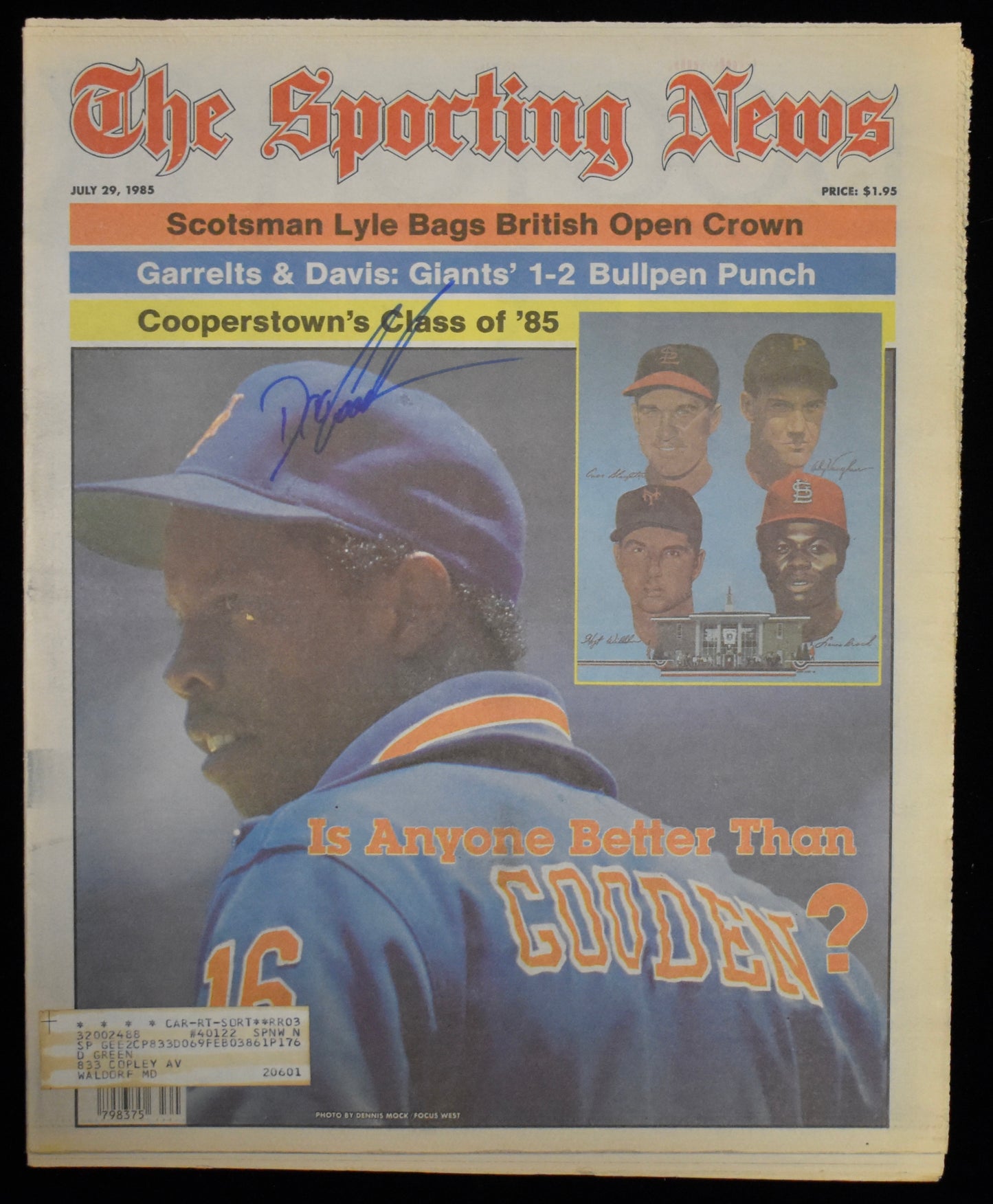 Dwight Gooden Signed 1985 The Sporting News Mets JSA BA208552