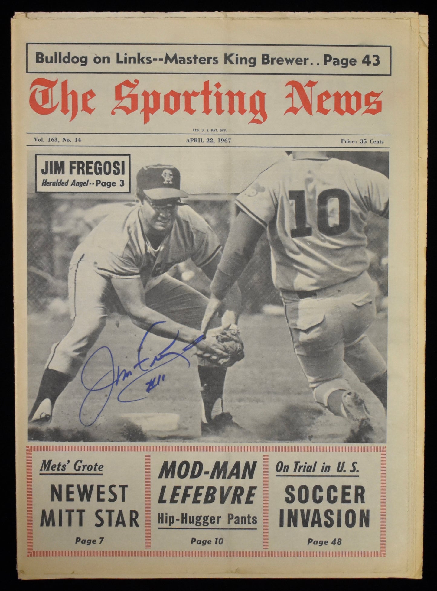 Jim Fregosi Signed 1967 The Sporting News Angels JSA BA208553