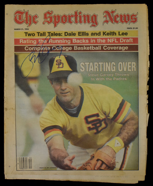 Steve Garvey Signed 1983 The Sporting News Padres JSA BA208554