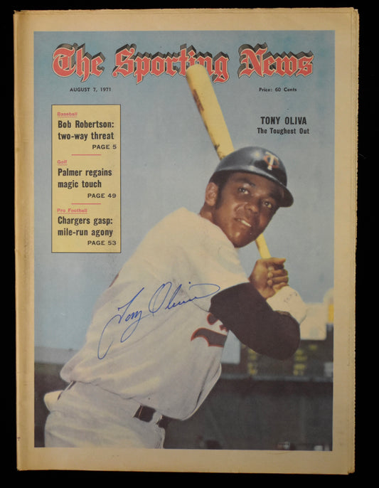 Tony Oliva Signed 1971 The Sporting News Twins JSA BA208557