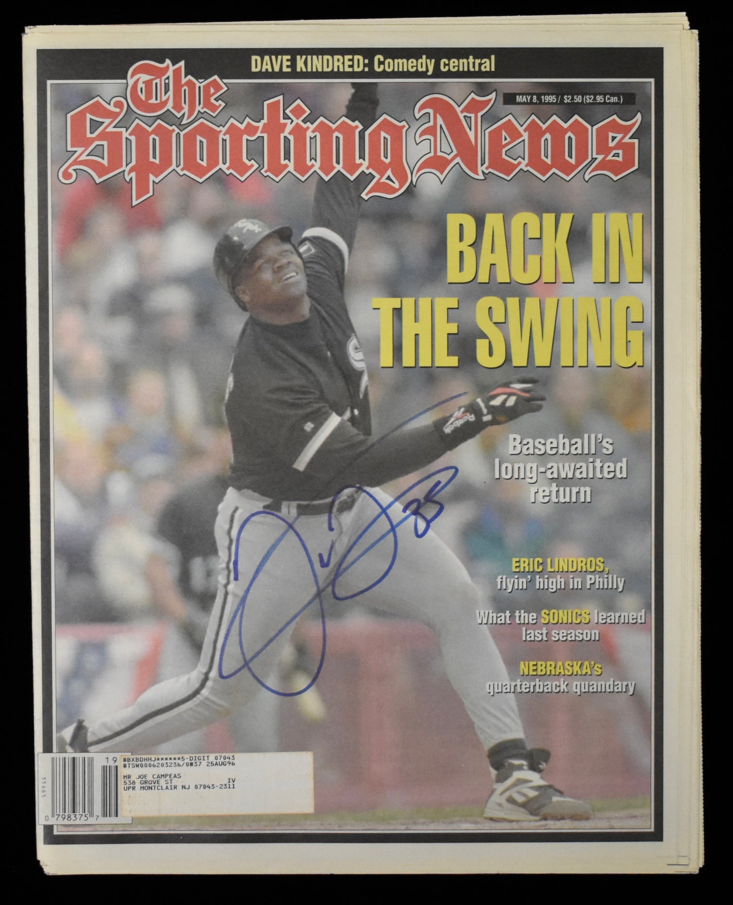 Frank Thomas HOF Signed 1995 The Sporting News White Sox JSA BA208558