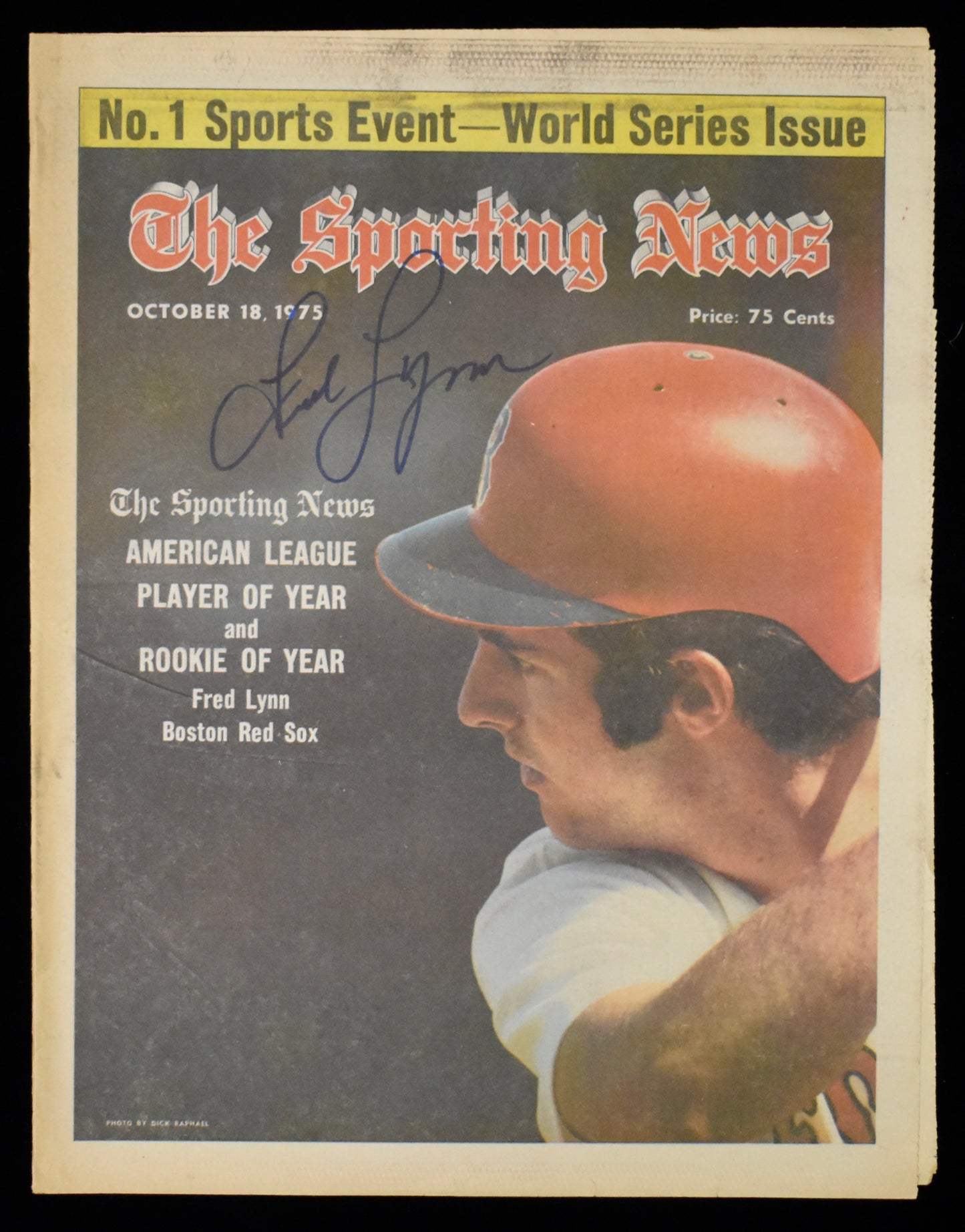 Fred Lynn Signed 1975 The Sporting News Red Sox JSA BA208561
