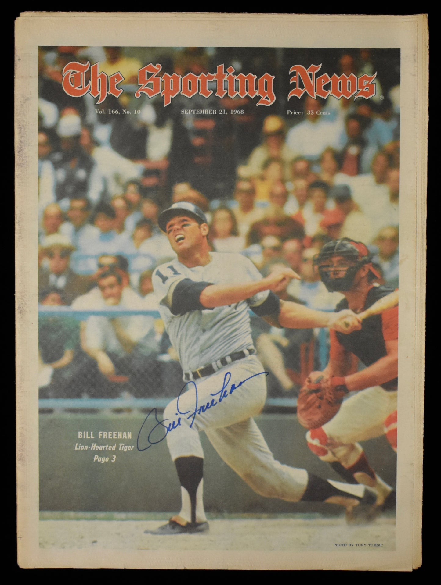 Bill Freehan Signed 1968 The Sporting News Tigers JSA BA208562