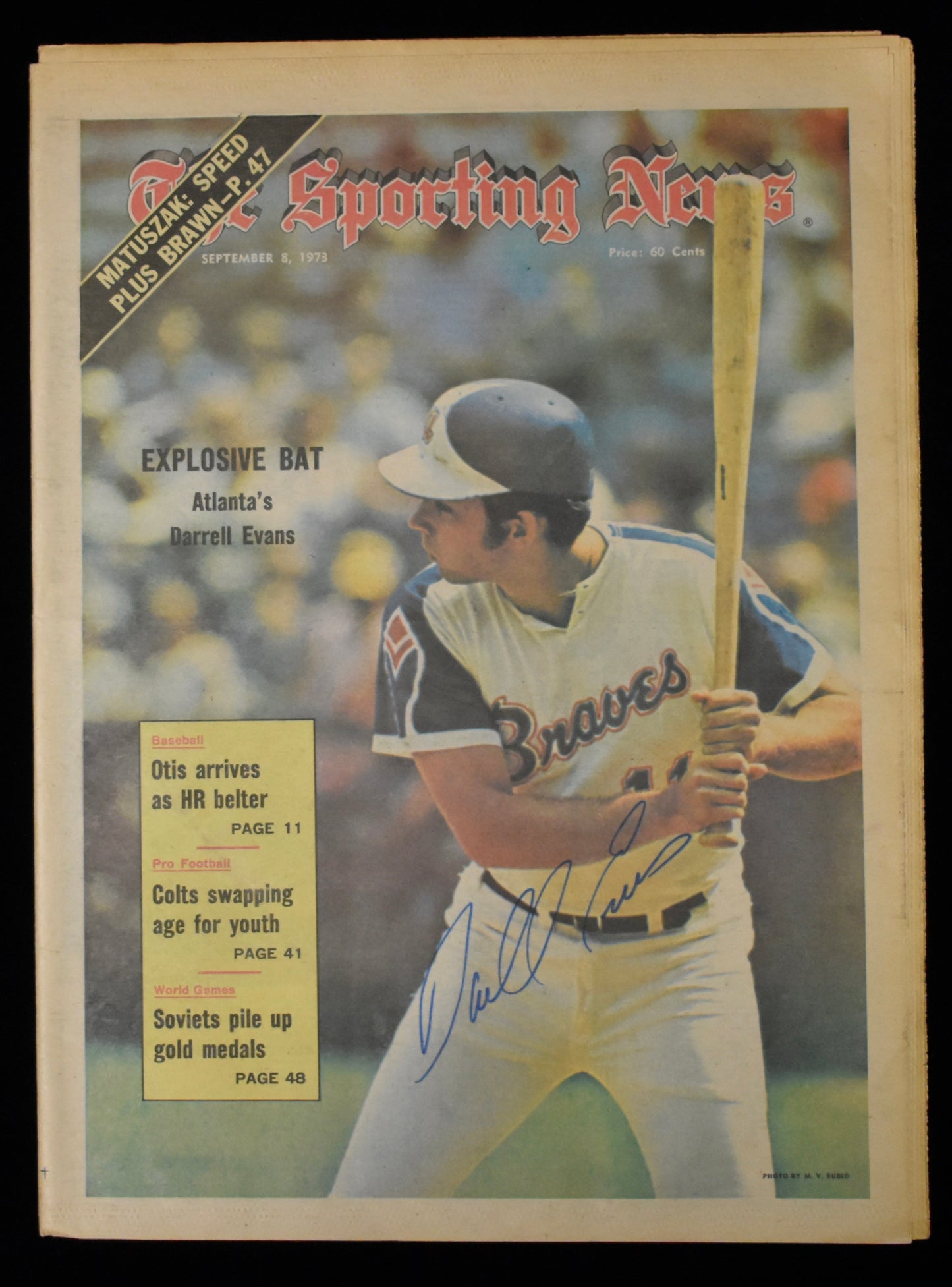 Darrell Evans Signed 1973 The Sporting News Braves JSA BA208566