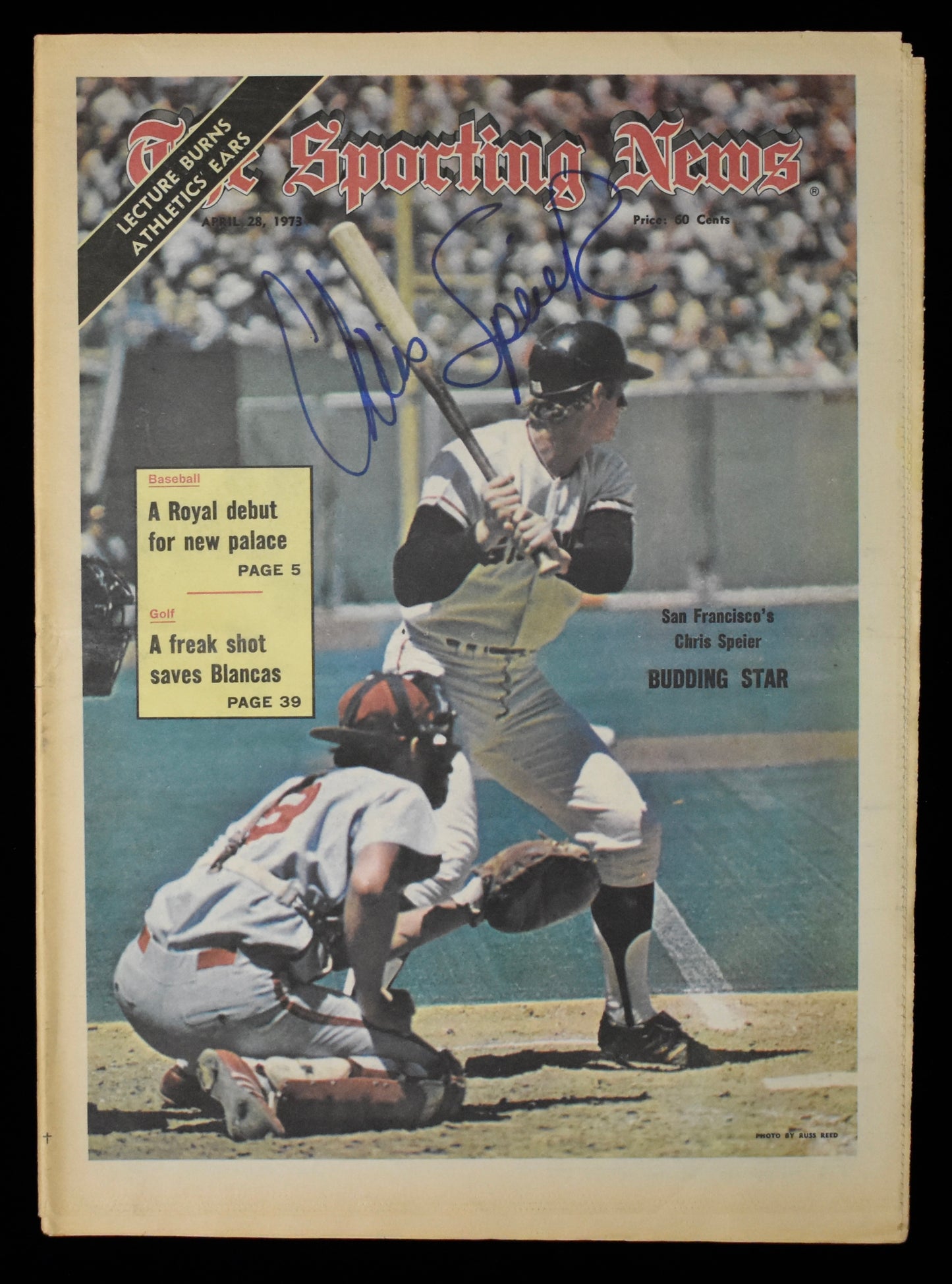 Chris Speier Signed 1973 The Sporting News Giants JSA BA208567