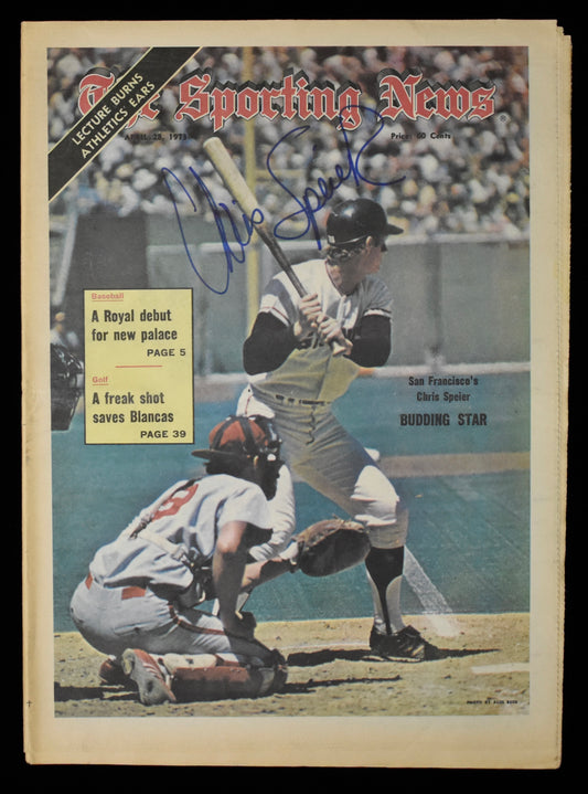 Chris Speier Signed 1973 The Sporting News Giants JSA BA208567