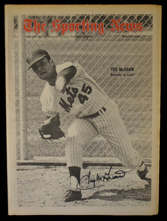 Tug McGraw Signed 1969 The Sporting News Mets JSA BA208573