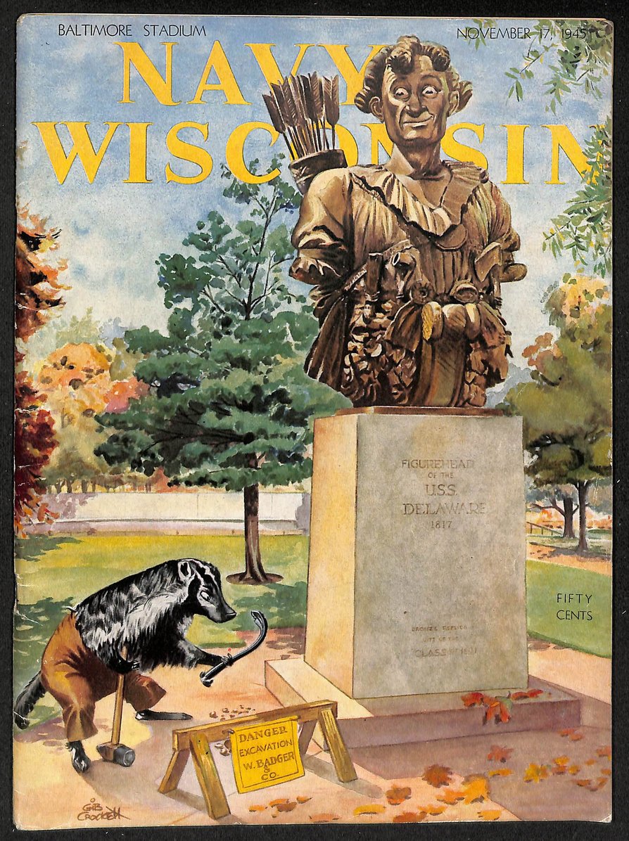 1945 Navy vs. Wisconsin NCAA Football Game Program at Baltimore Stadium 208729